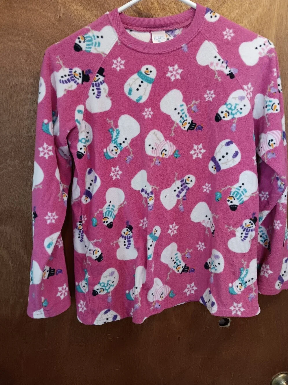 The Children's Place Pink Snowman Print Pajama Set